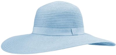 Rosie – Zonnehoed Dames Brede Rand 12 cm Strandhoed - Maat: M-L: 58 cm - Light Blue