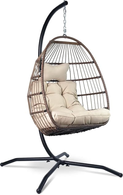 Egg Hangstoel - Hangstoel met Standaard - Chair voor Binnen en Buiten - Hang zit