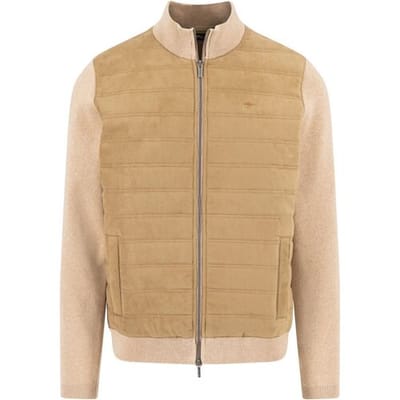 Fynch-Hatton Vest Hybrid Suede Look Fabric Taupe / male