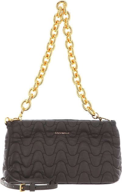 COCCINELLE Leren Schoudertas Avondtas Ophelie Matelasse Handbag Bark Donkerbruin