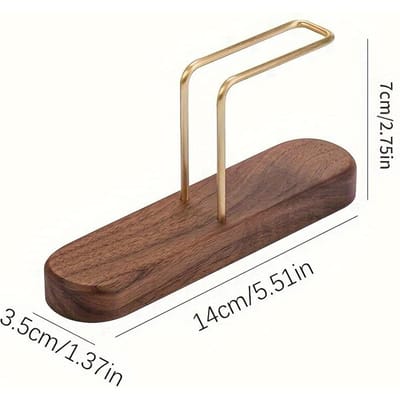 Koffiefilterhouder, Standaard Koffiepapieropslag, Koffiefiltercontainer Voor V60 Papieren Koffiefilters, Walnoot & Messing brown