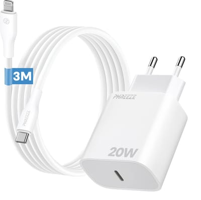 20w usb C adapter - Oplader set geschikt voor iPhone en iPad - Met Lightning naar usb C kabel 3 meter lang