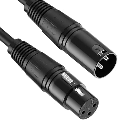 EXCITAT Microfoon kabel - xlr kabel - Compatibel met microfoons of andere studioapparatuur - Kan worden aangesloten op PA, mengpaneel of actieve luidsprekers - Zwart - 1,5 m