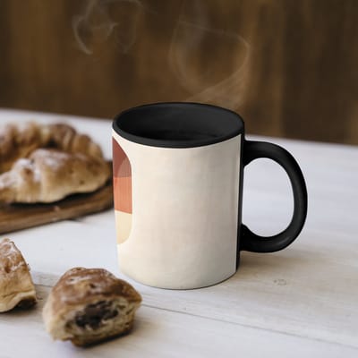 Magische Mok - Foto op Warmte Mokken - Koffiemok - Bogen - Beige - Vormen - Magic Mok - Beker - 350 ML - Theemok