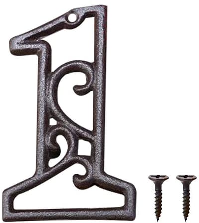 Dailygoods - Gietijzeren Huisnummer - Rustiek Adres Teken - Duurzaam en Weerbestendig - 4.5 Inch - Perfect voor Thuis - Metalen Nummer - Geschikt voor...