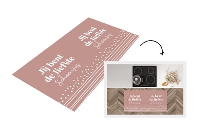 Keukenloper - Loper keuken - Zus - Roze - Quote - 120x60 cm - Keukenloper vinyl