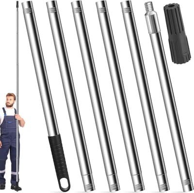 Verlengbare Verfroller Stok van 2,2 m met Tapered Adapter, Lichtgewicht Telescopische Stang voor Efficiënt Schilderen en Makkelijk Gebruik