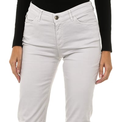 Regular fit stretchstof lange broek 6Y5J18-5N0RZ vrouw