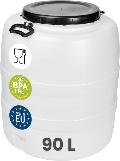 Garronda 90L Vat met wijde hals - Kuilvoer in vat – Bagagetrommel – Gistingsvat – Gistingscontainer – Voerton