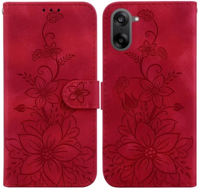 Coverup Hoesje - Geschikt voor OnePlus Nord CE5 Hoesje - Coverup Bloemen Book Case - Rood