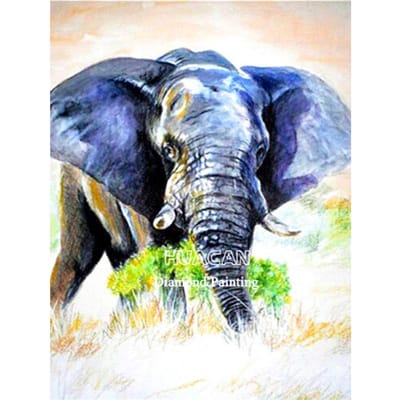 Peinture diamant thème  éléphant Animal , perceuse ronde complète 5D à faire soi-même, broderie 3D, point de croix 20X30CM gray
