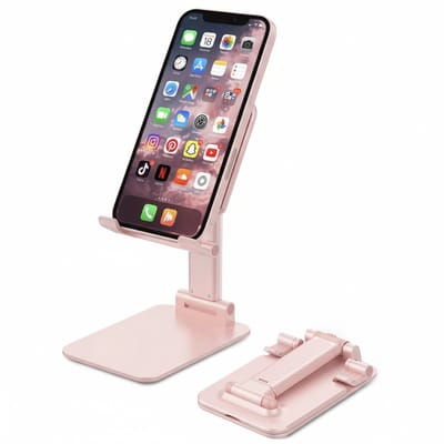 Luxyana® MTH61 Luxe Opvouwbare Telefoonhouder voor Bureau en Tafel – Ideaal als Gsm Statief - Verstelbare Telefoonstandaard – Roze