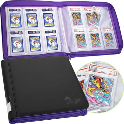 Graded Card Binder, 60 PSA Slab Houder, 6 Pocket Graded Card Storage, Plak Binder, PSA Card Graded Display Case Album, Rits Binder, Kaartenverzamelingsmap, Yugioh Kaartenmap, MTG Card Binder