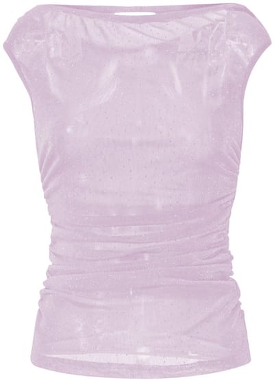 Gimme - Festival The Sparkle Top – Feestelijke Glanzende Top – Modieus Geweven Shirt voor een Sprankelende Look - Lila - Maat XS