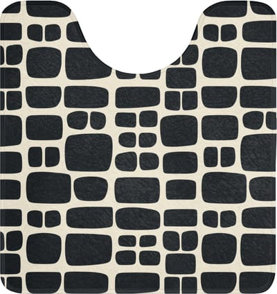 WC mat met uitsparing 55x60 cm - Antislip - Modern - Organisch - Zwart - Toiletmat met uitsnijding - Vloermat - Douchemat - Toilet tapijt - Toiletmatten