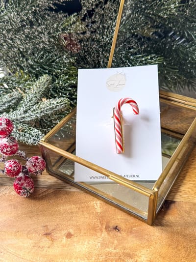 Candy Cane Haarspeldje - Alligator Haarspeldjes - Haaraccessoires voor Kinderen & Meisjes - Handgemaakt Haarspeldjes