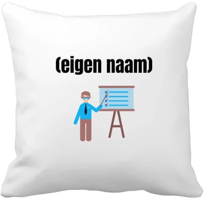Akyol - docent met checklist met eigen naam Kussen hoes - Docent - meesters of juffen - collega's - verjaardag - afscheidscadeau - geschenk - kado - 40 bij 40 cm