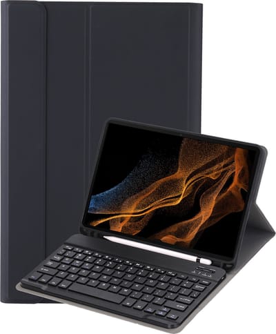 Hoes - Geschikt voor Samsung Galaxy Tab S9 Ultra - Toetsenbord Case - Keyboard Book Cover - Hoesje - Zwart
