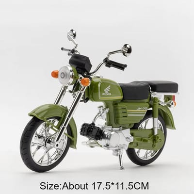 1:12 Honda Jh-70 Kx450 Legering Motorfiets Diecast Model Auto Speelgoed Voorwiel Stuur Rubberen Band Miniatuur Motorfiets Voor Jongen Cadeau