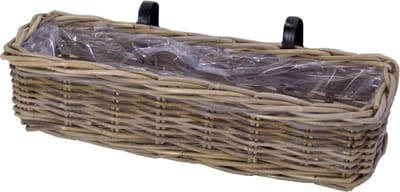 Rieten Balkonmand/balkonbak in Grijs rotan