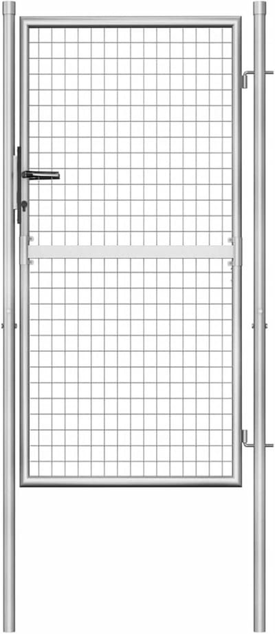 Tuinpoort Metaal - Buitenhek Draaipoort - Tuin Afschermen - Verzinkt Staal - 105x200 cm - Zilver
