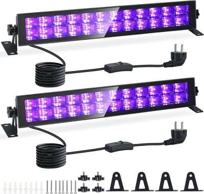 UV Blacklight Bar - Glow Party Lamp - Feestverlichting - Hoge Lichtopbrengst - 48 Watt - Zwart