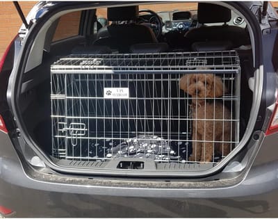 Autobench Hond - Reiskooi Auto - Veilig Vervoer - Speciaal Ontworpen - 61.5 x 91.5 x 63.5 cm - Zilver