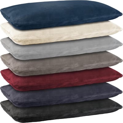 Famanu – Pluche kussensloop in een set van 2 - kussensloop met kasjmier - achtige aanraking - fleece bankkussen sofakussen - 100% microvezel - 2X cm - Grijs