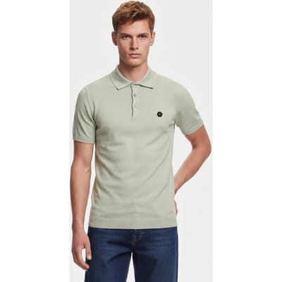 No Excess Pullover Short Sleeve Polo Button Solid Mint Größe: XXL | Poloshirts Outlet | Herren | Cyan