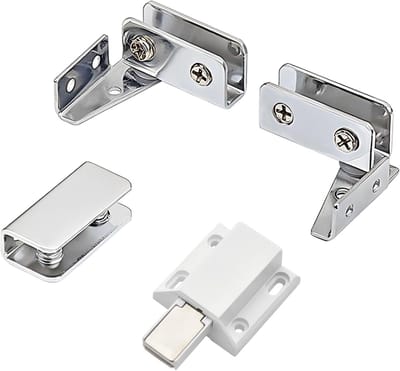 1 set of hinges for glass doors, glass clamps, side bracket, for doors with a thickness of 5-8 mm - ShopVlot