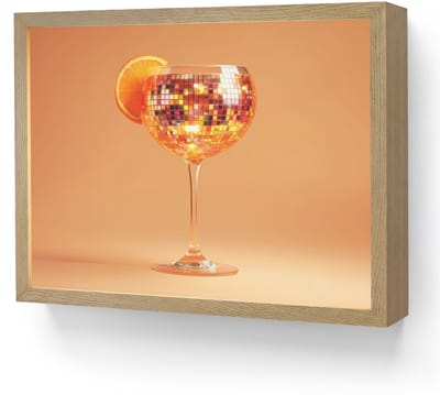 Wandlamp 40x30 cm - Oplaadbaar - Drank - Oranje - Glitter - Disco - Wandlampen binnen woonkamer - Slaapkamer lamp - Decoratieve nachtlamp - Vloerlamp draadloos
