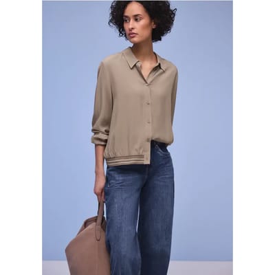 Overhemdblouse met college details