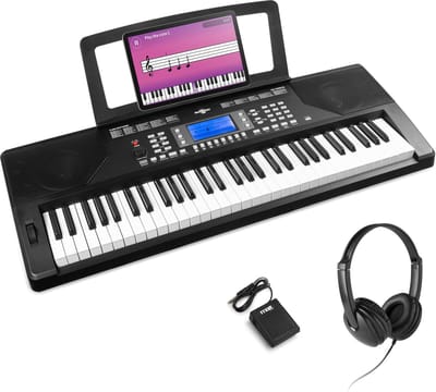 MAX Rhapsody61P keyboard set - met sustainpedaal en koptelefoon - 61 aanslaggevoelige toetsen