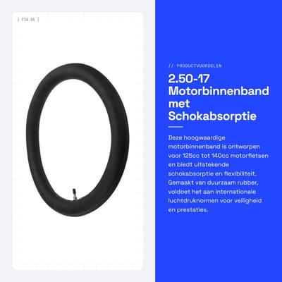 Dailygoods- Motorbinnenband 2.50-17 - Schokabsorptie - Rubber - Sterke flexibiliteit - Vervangbaar voor 125cc/140cc-motorfietsen - Duurzaam - Binnenband