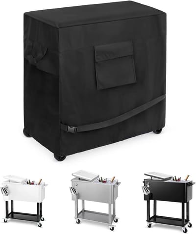 Koeler Kar Cover - Koelboxhoes Waterdicht - Bescherming Outdoor - UV-bestendig Oxfordstof - Tot 80 Quart - Zwart
