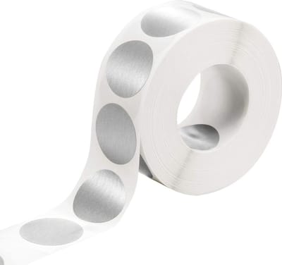 1000 Stuks Ronde Zilveren Scratch Off Stickers - Etiketten Voor Kraskaarten - 1 x 1 Inch Circle