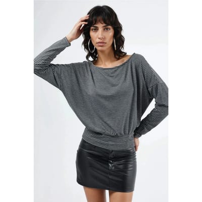 Gestreepte Boot Hals Blouse