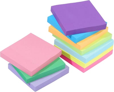Zelfklevende Notitieblaadjes - Plakbriefjes Sticky Notes - Notities Maken - Goede Hechting Zonder Resten - 75 x 75 mm