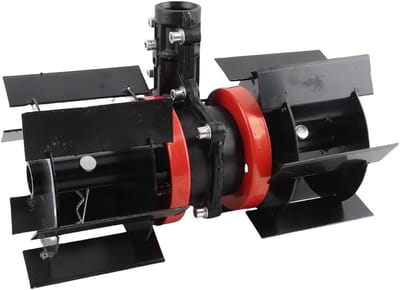Diep Ploegwiel voor Elektrische Tuinfrees - Universeel Wiel om Grond los te Maken - Tuinwielen voor Gras Maaien - 9 Tanden - 10cm Diameter - 2-in-1 Functie - Geschikt voor 26 mm As