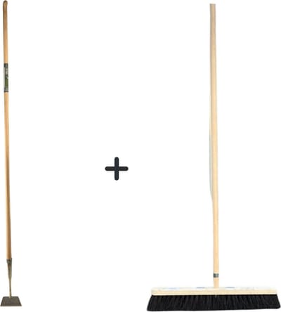 Synx Tools Rechte Schoffel 12cm Met Staal 160cm + Colombo Bezem 30 cm Met Staal 150cm - Schoffel - Buitenbezem - Met Staal 160cm