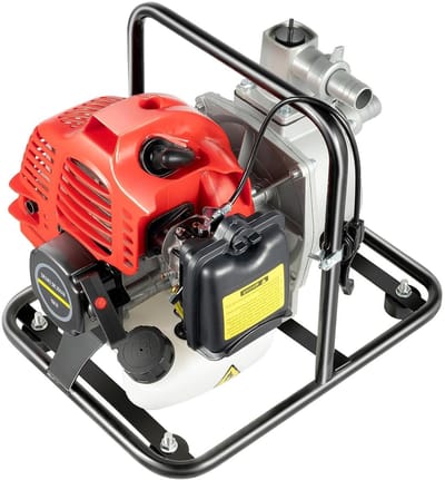 Benzine Waterpomp - Tuinpomp Irrigatiepomp - Landbouw Drainage - Tweetaktmotor 43cc - 30m Opvoerhoogte - Rood