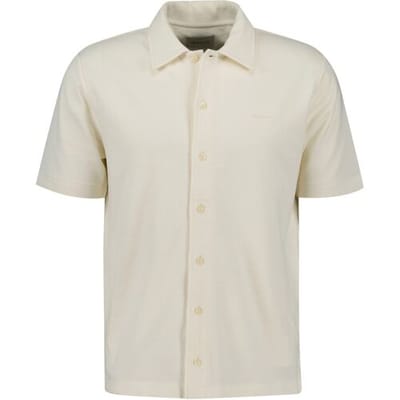 Gant Overhemd Textured Short Sleeve Polo Shirt Cream / male