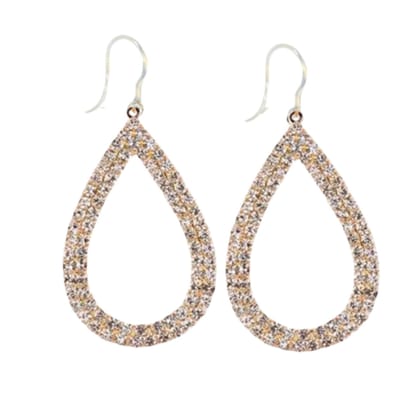 Allergievrij oorbellen -strass -goudkleurig druppel Oana-Charme Bijoux