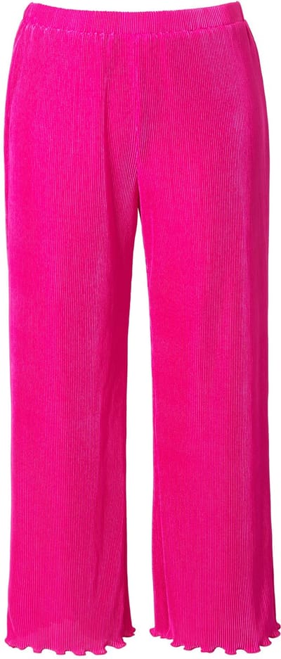 MIAMODA - Dames - Broek geplooid wijde pijpen - Hibiscusrood - Maat 44