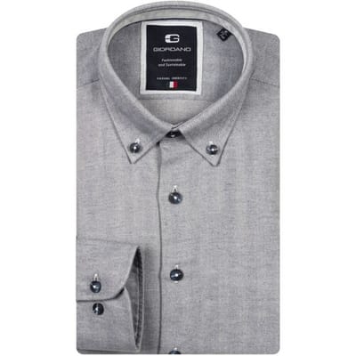 Giordano Overhemd Loretto Button Down Herringbone Soft Blue / male