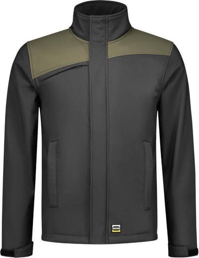 Tricorp Softshell Bicolor Naden 402021 - Mannen - Donkergrijs/Leger - 3XL