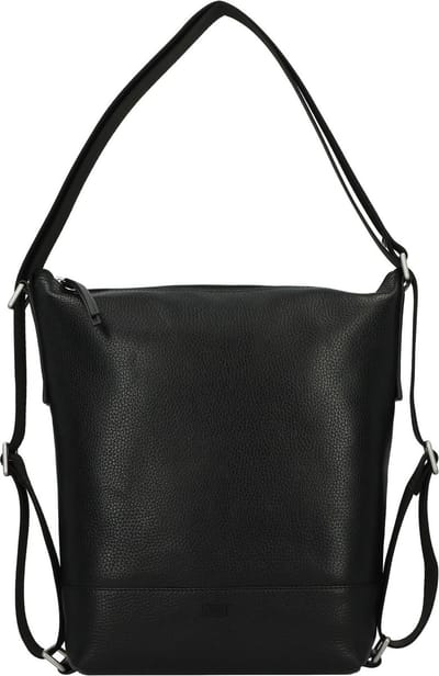 JOST Leren Schoudertas Vika 2-Way Bag Black Zwart