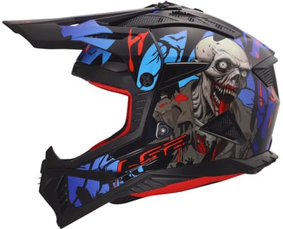 LS2 Helm Fast II Zombie II MX708 zwart / rood / blauw maat XS