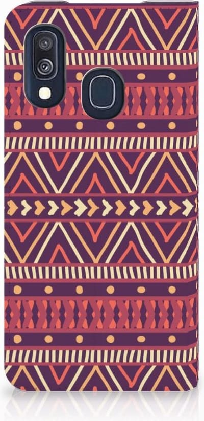 Samsung Galaxy A40 Hoesje met Magneet Aztec Paars