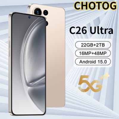 CHOTOG Nieuwe C26 Ultra Android 15 Smartphone 7800mAh Origineel 22GB+2TB Mobiele Telefoons 5G Dual Sim Globaal 7,3 inch Mobiele Telefoons